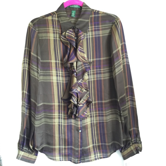 ralph lauren plaid blouse